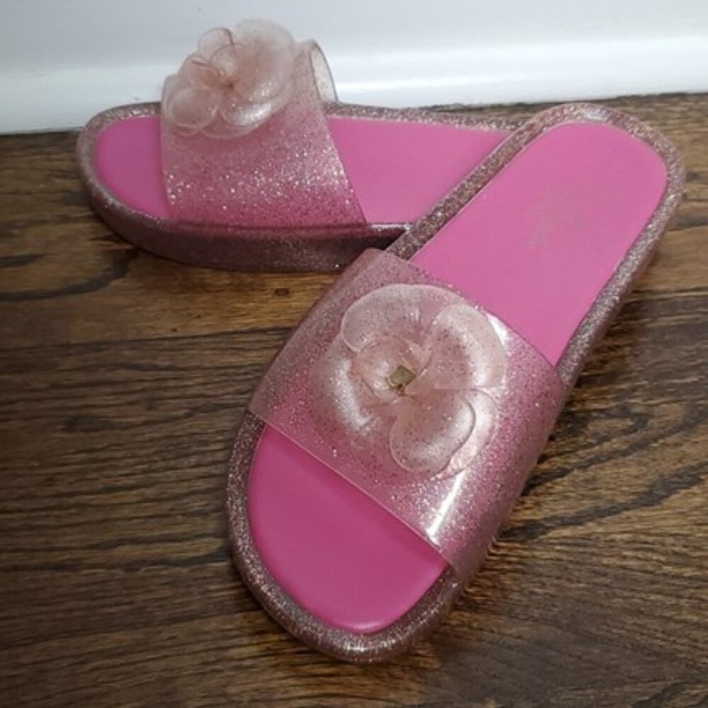 KATE SPADE Glitter Jelly Plastic Slide Sandals - 10